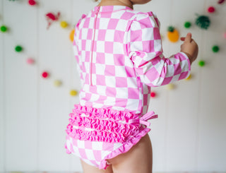 The Dream Rash Guard Ruffle Swim Suit