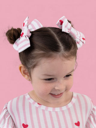 SWEETHEART STRIPES DREAM BOW HAIR CLIPS