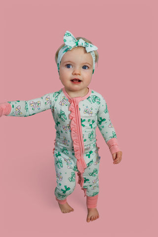 CLOVER BOWS DREAM RUFFLE ROMPER