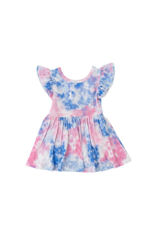 COTTON CANDY TIE DYE DREAM CAP SLEEVE BODYSUIT DRESS
