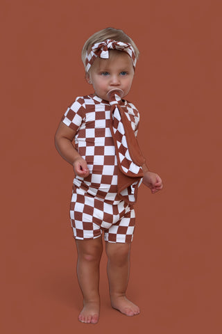 COPPER CHECKERS DREAM SHORT SET