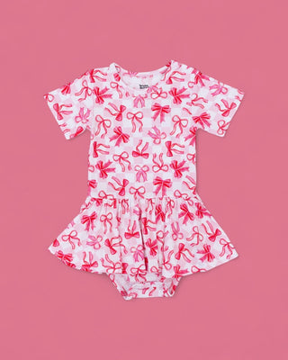 BOW CHECKERED CHARM DREAM BODYSUIT DRESS