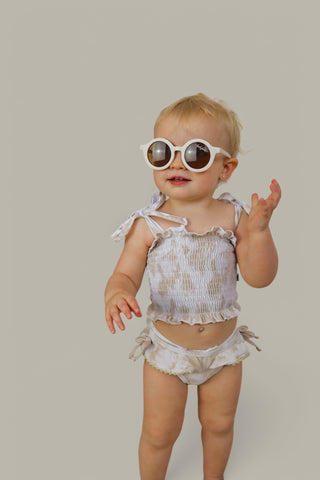 SANDY SHORES DREAM SMOCKED TWO PIECE SWIM SUIT