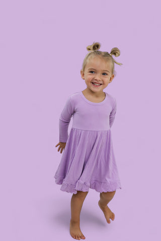 AMETHYST RIB DREAM RUFFLE DRESS