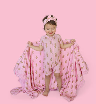 BLUSHIN' BUNNIES DREAM RUFFLE BLANKET