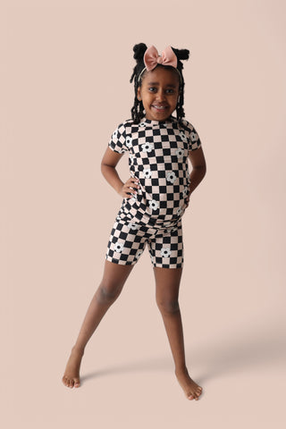 RETRO DAISY CHECKS DREAM SHORT SET