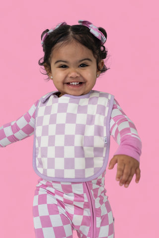 BUBBLEGUM CHECKERS DREAM BABY BIB (PACK)