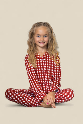 PEPPERMINT PLAID DREAM GIRL'S FLARE SET