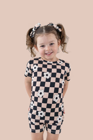 RETRO DAISY CHECKS DREAM SHORT SET