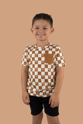 EXCLUSIVE SANDY BEACH CHECKERS DREAM POCKET TEE