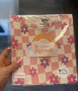 WAVY DAISY CHECKS DREAM CAP SEEVE TOP