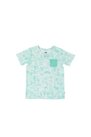 SEAFOAM TIE DYE DREAM POCKET TEE