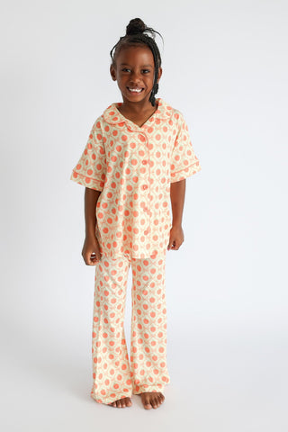 PEACH PERFECT BOWS DREAM GIRL'S FLARE SET