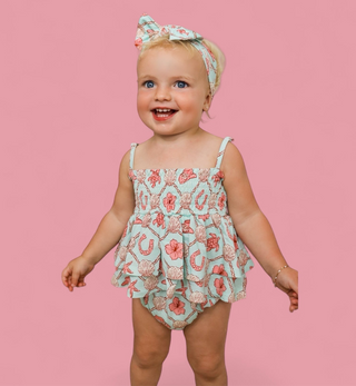 COASTAL COWGIRL DREAM SMOCKED TIERED BODYSUIT DRESS