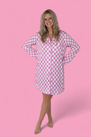 BUBBLEGUM CHECKERS WOMEN'S DREAM GOWN