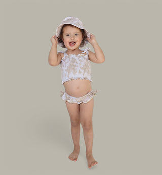 SANDY SHORES DREAM SMOCKED TWO PIECE SWIM SUIT