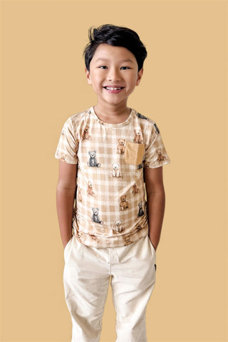 TEDDY CHECK DREAM POCKET TEE