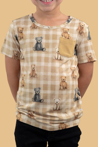 TEDDY CHECK DREAM POCKET TEE