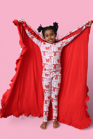 BE MINE BOWS DREAM RUFFLE BLANKET