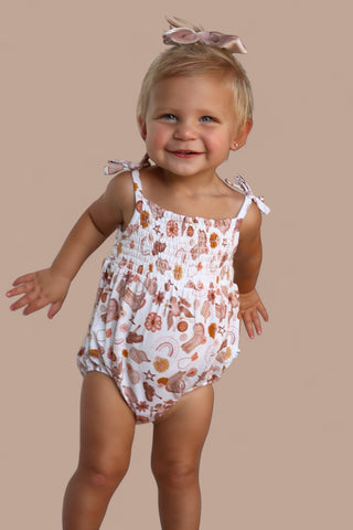 FLOWERS AND BOOTS DREAM BUBBLE ROMPER