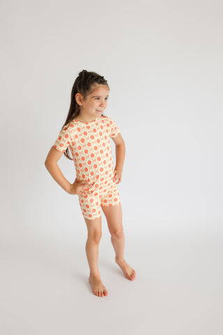 PEACH PERFECT BOWS DREAM SHORT SET