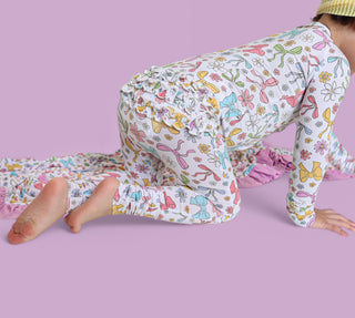 BOW GARDEN DREAM RUFFLE ROMPER