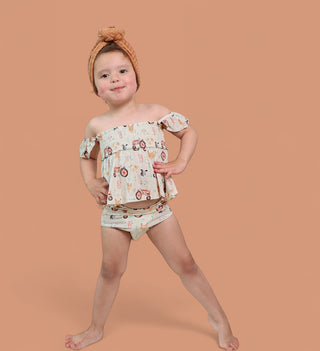 FARMYARD FRIENDS DREAM SMOCKED BABYDOLL BUMMIES SET