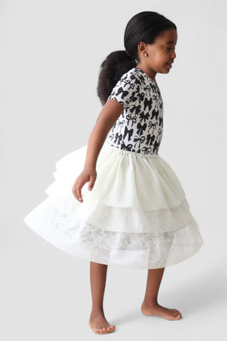 NEUTRAL BOWS DREAM TUTU DRESS