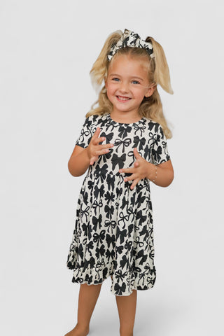 NEUTRAL BOWS DREAM RUFFLE DRESS