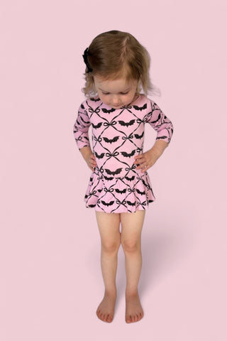 BATTY BOWS LONG SLEEVE DREAM BODYSUIT DRESS