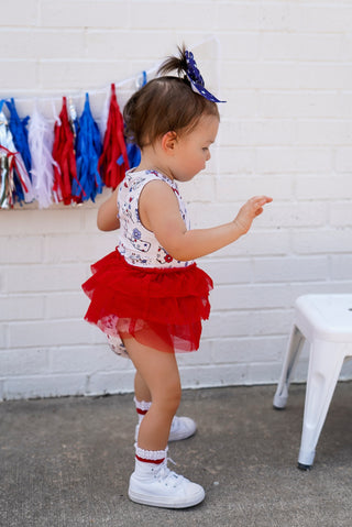 LITTLE MISS USA DREAM TUTU BODYSUIT DRESS