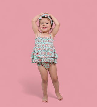 COASTAL COWGIRL DREAM SMOCKED TIERED BODYSUIT DRESS