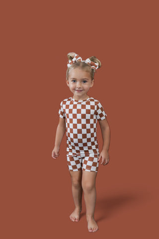 COPPER CHECKERS DREAM SHORT SET