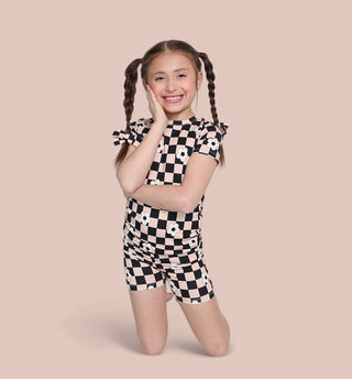 RETRO DAISY CHECKS DREAM BOW HAIR CLIPS