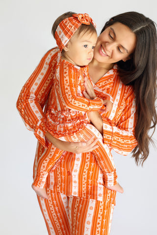 PUMPKIN PATCH BOWS DREAM RUFFLE ROMPER