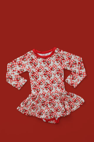 JOLLY SANTA CHECKERS DREAM BODYSUIT DRESS