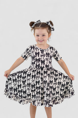 NEUTRAL BOWS DREAM RUFFLE DRESS