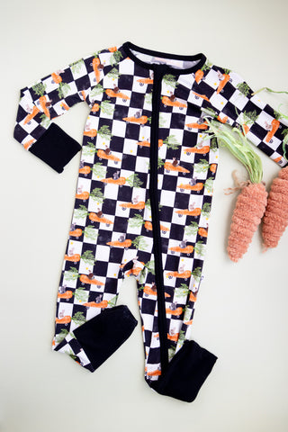 RACING CARROT CHECKERS DREAM ROMPER