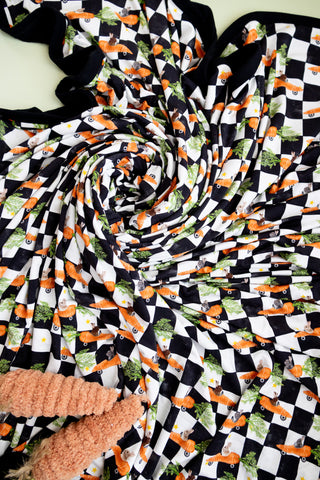 RACING CARROT CHECKERS DREAM BLANKET