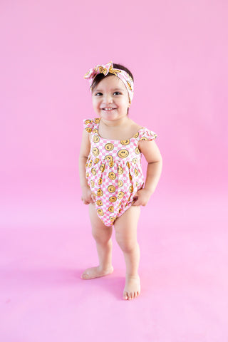 BLUSHIN' CHECKERS DREAM BUBBLE ROMPER