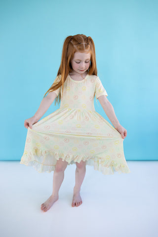 PASTEL SMILES DREAM RUFFLE DRESS