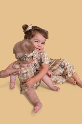 TEDDY CHECK DREAM RUFFLE DRESS