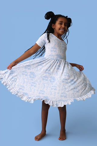 BLUEBELL EASTER TOILE DREAM RUFFLE DRESS