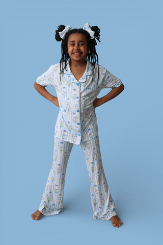 HEIRLOOM BLUE BLOOMS DREAM GIRL'S FLARE SET