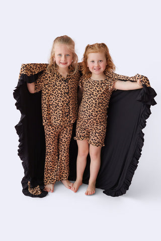 LEOPARD DREAM RUFFLE SHORT SET