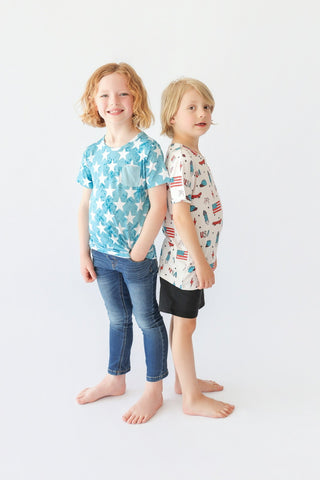 LITTLE LIBERTY STARS DREAM POCKET TEE