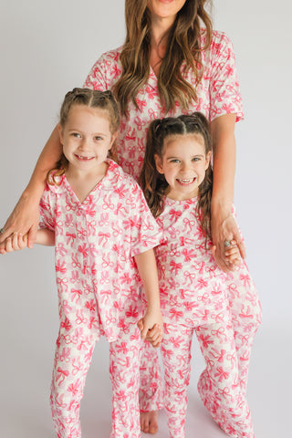 BOW CHECKERED CHARM DREAM GIRL'S FLARE SET