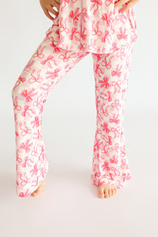 BOW CHECKERED CHARM DREAM GIRL'S FLARE SET