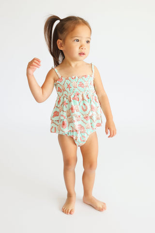 COASTAL COWGIRL DREAM SMOCKED TIERED BODYSUIT DRESS