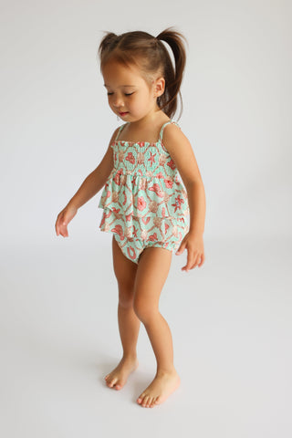 COASTAL COWGIRL DREAM SMOCKED TIERED BODYSUIT DRESS